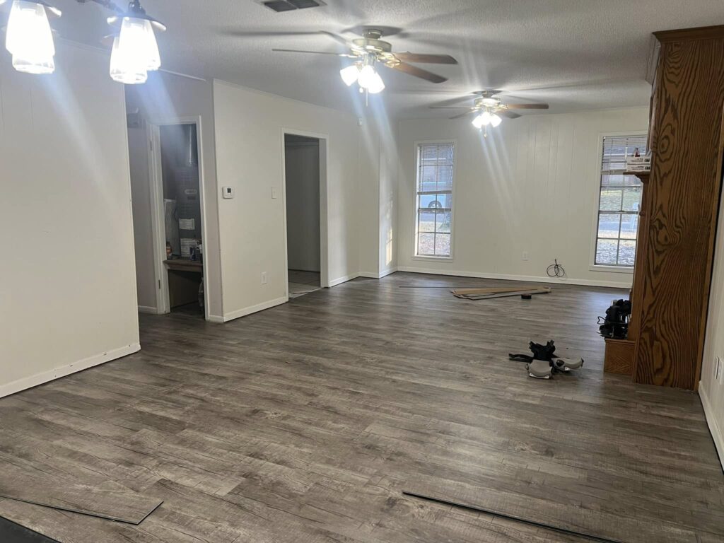 Open concept home with new flooring